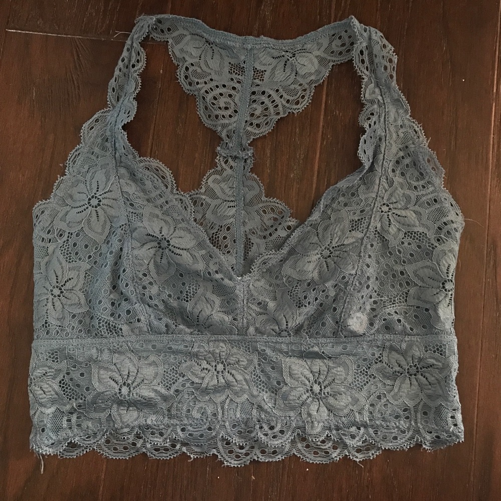 Lace Bralette- gorgeous blue, size medium!